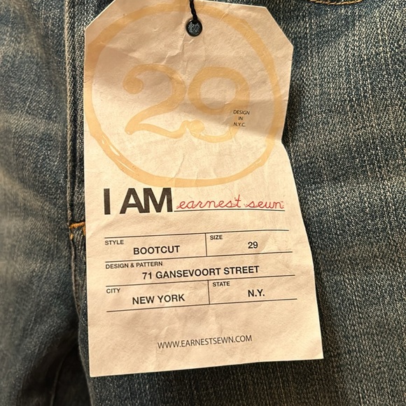 Earnest Sewn boot cut jeans Size 29 NWT - Picture 2 of 4